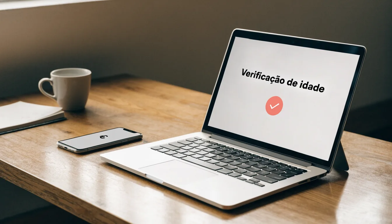 Uma folha de licença em papel com um selo vermelho, pousada numa secretária de madeira ao lado de uma caneta